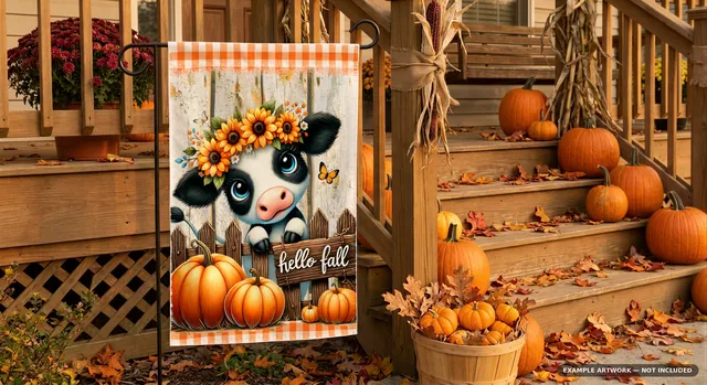 Garden Flag Mockup Bundle | 10 Seasonal PSD Smart Object Templates 12.5x18 | Christmas Fall Halloween Yard Flag Mockups Instant Download thumbnail 7