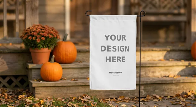 Garden Flag Mockup Bundle | 10 Seasonal PSD Smart Object Templates 12.5x18 | Christmas Fall Halloween Yard Flag Mockups Instant Download thumbnail 14