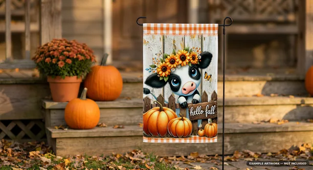 Garden Flag Mockup Bundle | 10 Seasonal PSD Smart Object Templates 12.5x18 | Christmas Fall Halloween Yard Flag Mockups Instant Download thumbnail 15