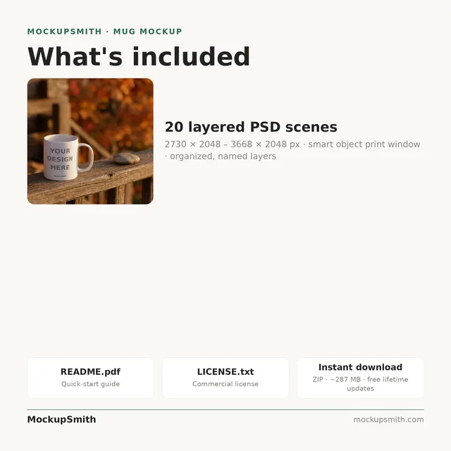 Mug Mockup Bundle | 20 PSD Smart Object Templates 11oz | Kitchen Cafe Desk Seasonal Coffee Mug Mock Ups for POD Instant Download thumbnail 42