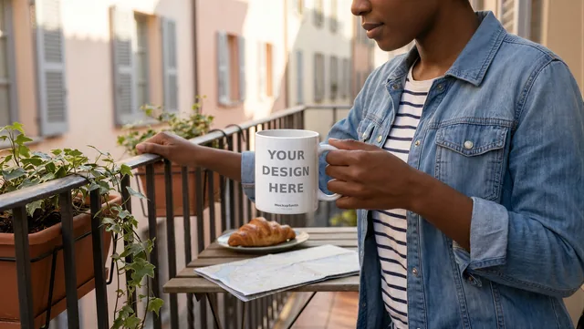 Mug Mockup Held in Hand Bundle | 20 Lifestyle PSD Smart Object Templates 11oz | Model Holding Coffee Mug Mock Up Instant Download thumbnail 14