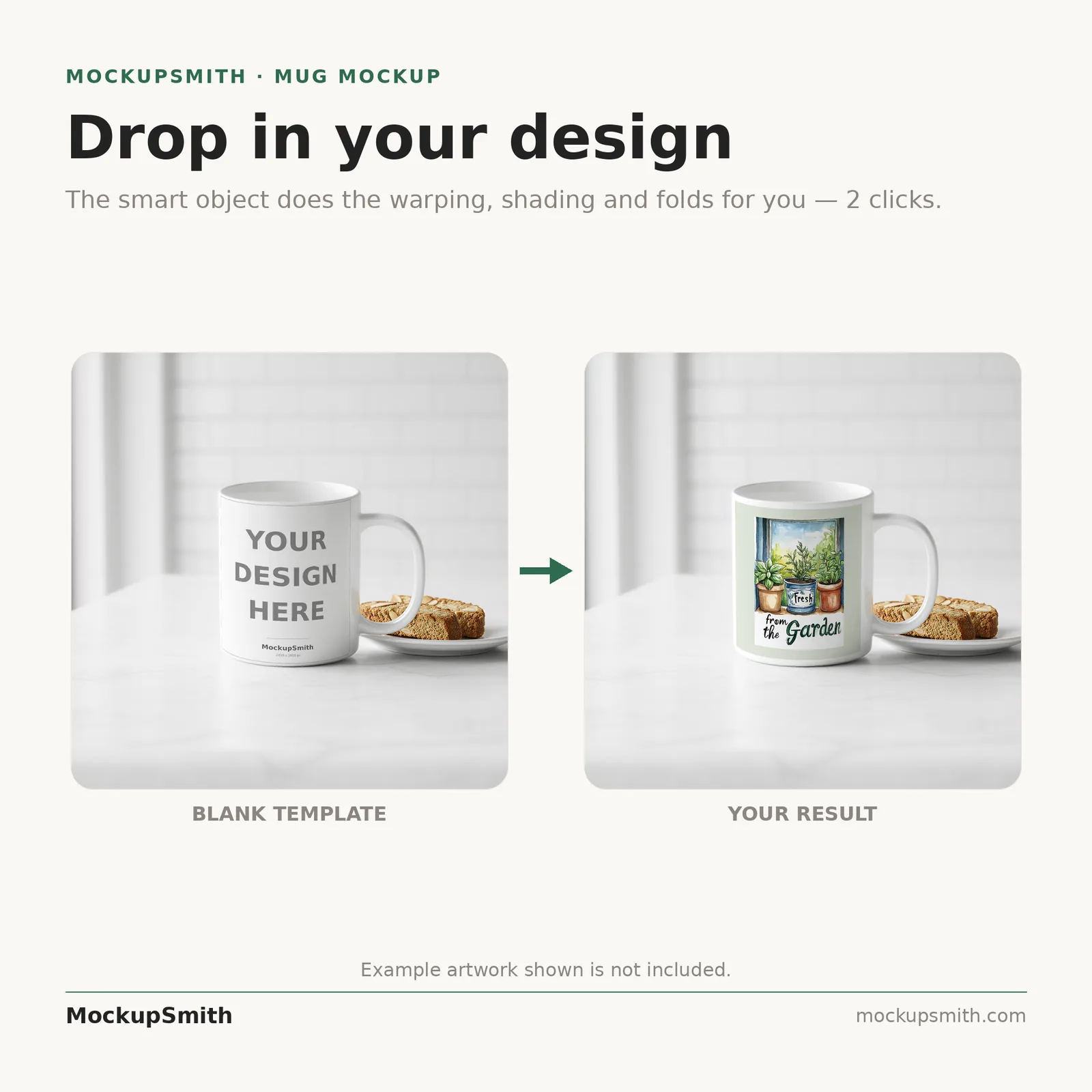 Mug Mockup Bright cafe counter | PSD Smart Object Template 11oz | Coffee Mug Mock Up Instant Download