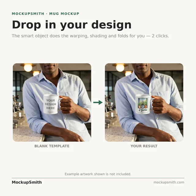 Mug Mockup Office break room | Lifestyle Held PSD Smart Object Template 11oz | Coffee Mug Mock Up Instant Download thumbnail 3
