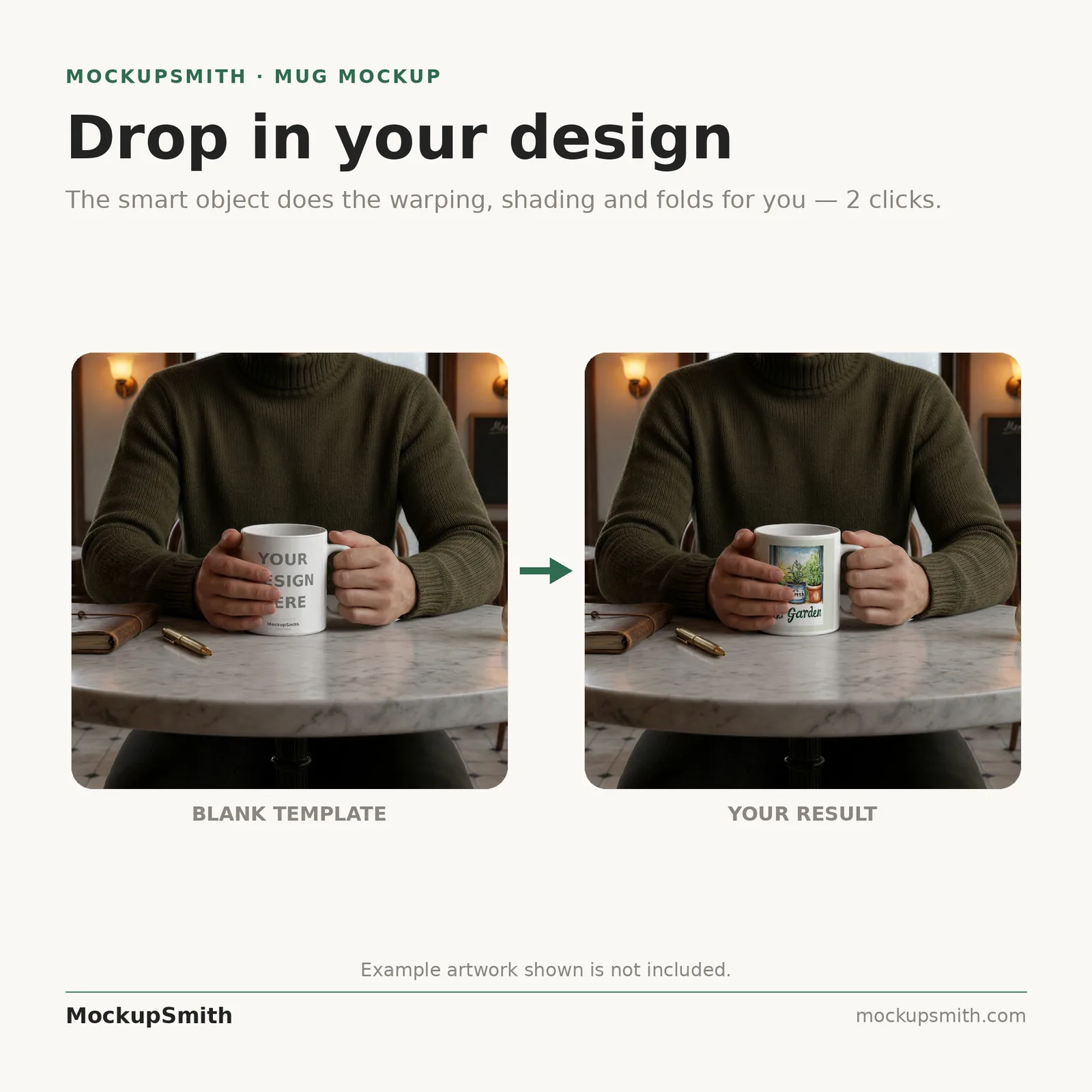 Mug Mockup Rainy cafe corner | Lifestyle Held PSD Smart Object Template 11oz | Coffee Mug Mock Up Instant Download