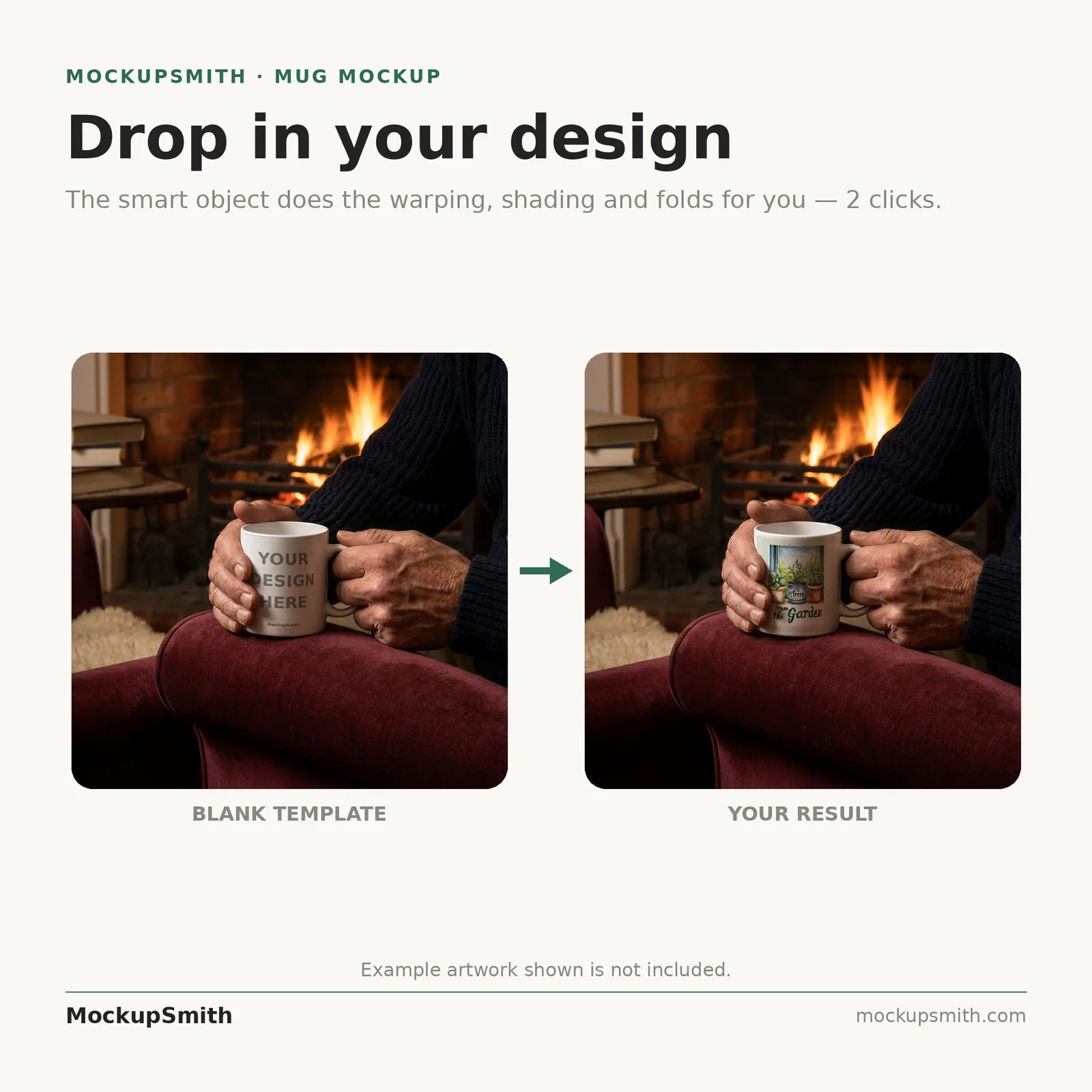 Mug Mockup Fireside armchair | Lifestyle Held PSD Smart Object Template 11oz | Coffee Mug Mock Up Instant Download