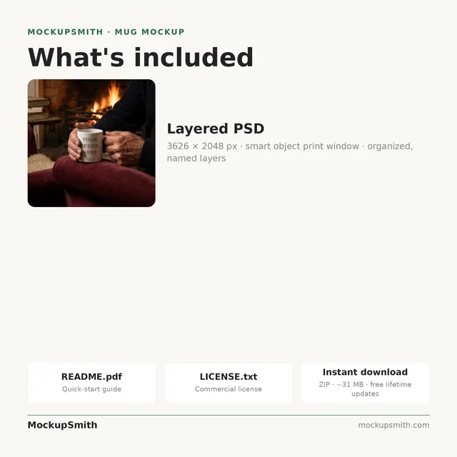 Mug Mockup Fireside armchair | Lifestyle Held PSD Smart Object Template 11oz | Coffee Mug Mock Up Instant Download thumbnail 4