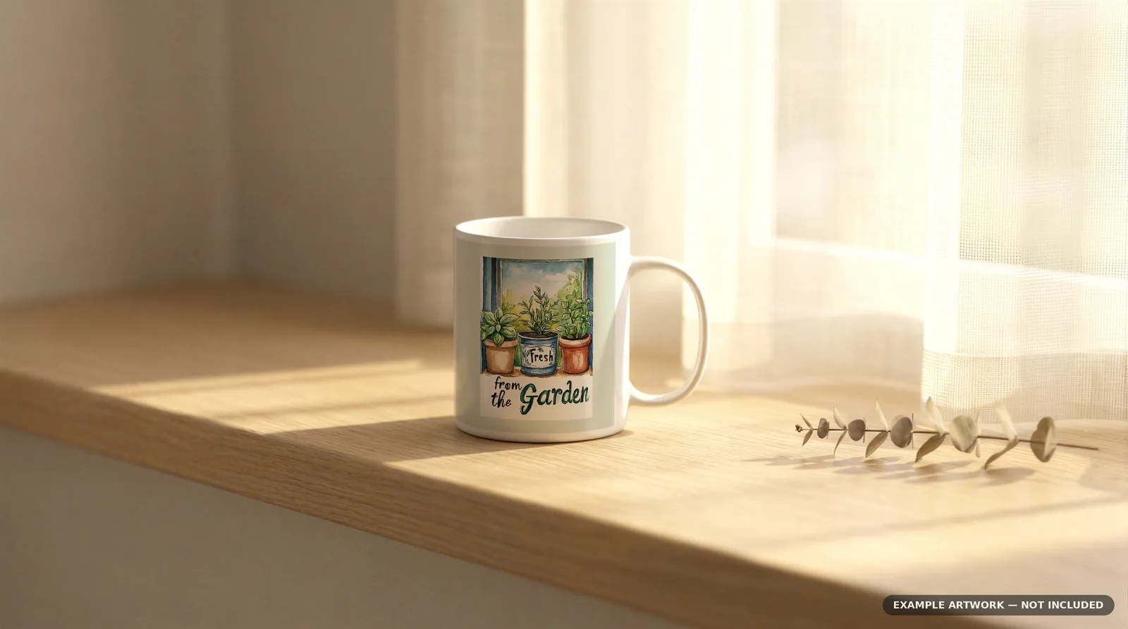 Mug Mockup Golden windowsill | PSD Smart Object Template 11oz | Coffee Mug Mock Up Instant Download