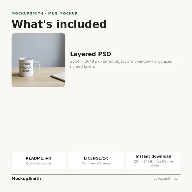 Mug Mockup Home office desk | PSD Smart Object Template 11oz | Coffee Mug Mock Up Instant Download thumbnail 4