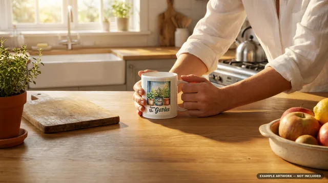 Mug Mockup Morning kitchen | Lifestyle Held PSD Smart Object Template 11oz | Coffee Mug Mock Up Instant Download thumbnail 2