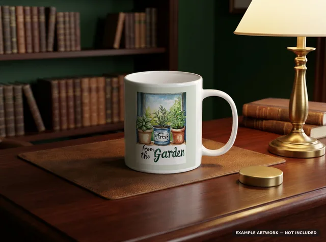 Dark Academia Mug Mockup | Green Library Study PSD Smart Object Template 11oz | Moody Coffee Mug Mock Up Instant Download thumbnail 2