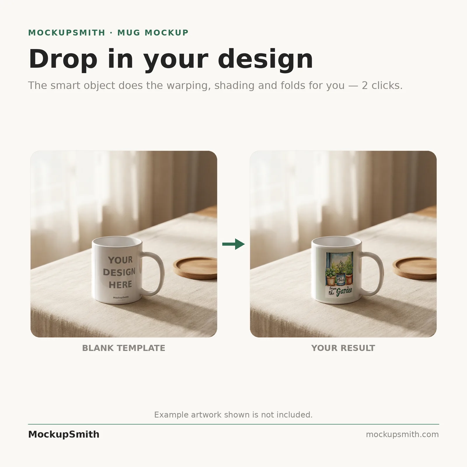 Mug Mockup Linen breakfast table | PSD Smart Object Template 11oz | Coffee Mug Mock Up Instant Download