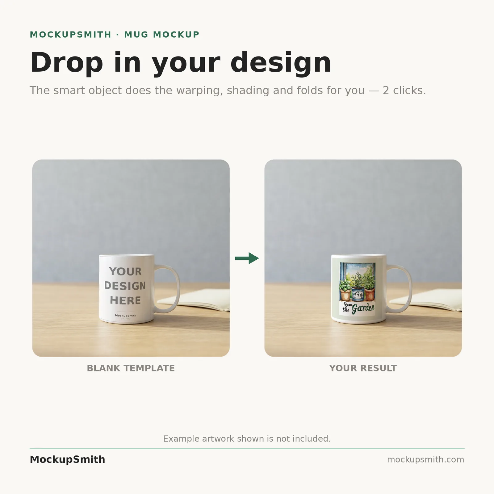 Mug Mockup Modern office desk | PSD Smart Object Template 11oz | Coffee Mug Mock Up Instant Download