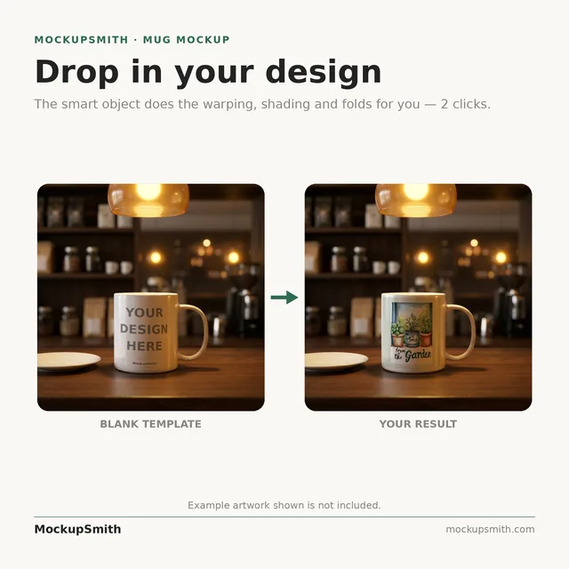 Mug Mockup Moody espresso bar | PSD Smart Object Template 11oz | Coffee Mug Mock Up Instant Download thumbnail 3
