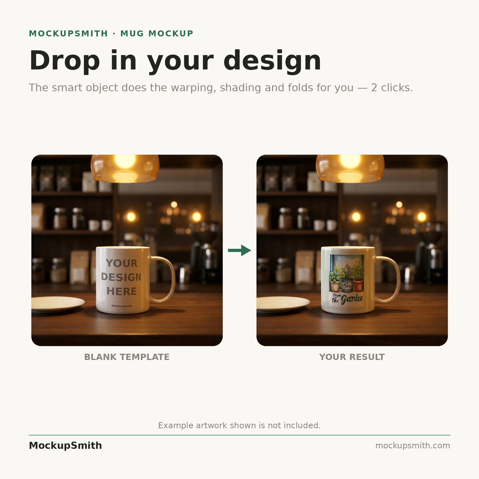 Mug Mockup Moody espresso bar | PSD Smart Object Template 11oz | Coffee Mug Mock Up Instant Download