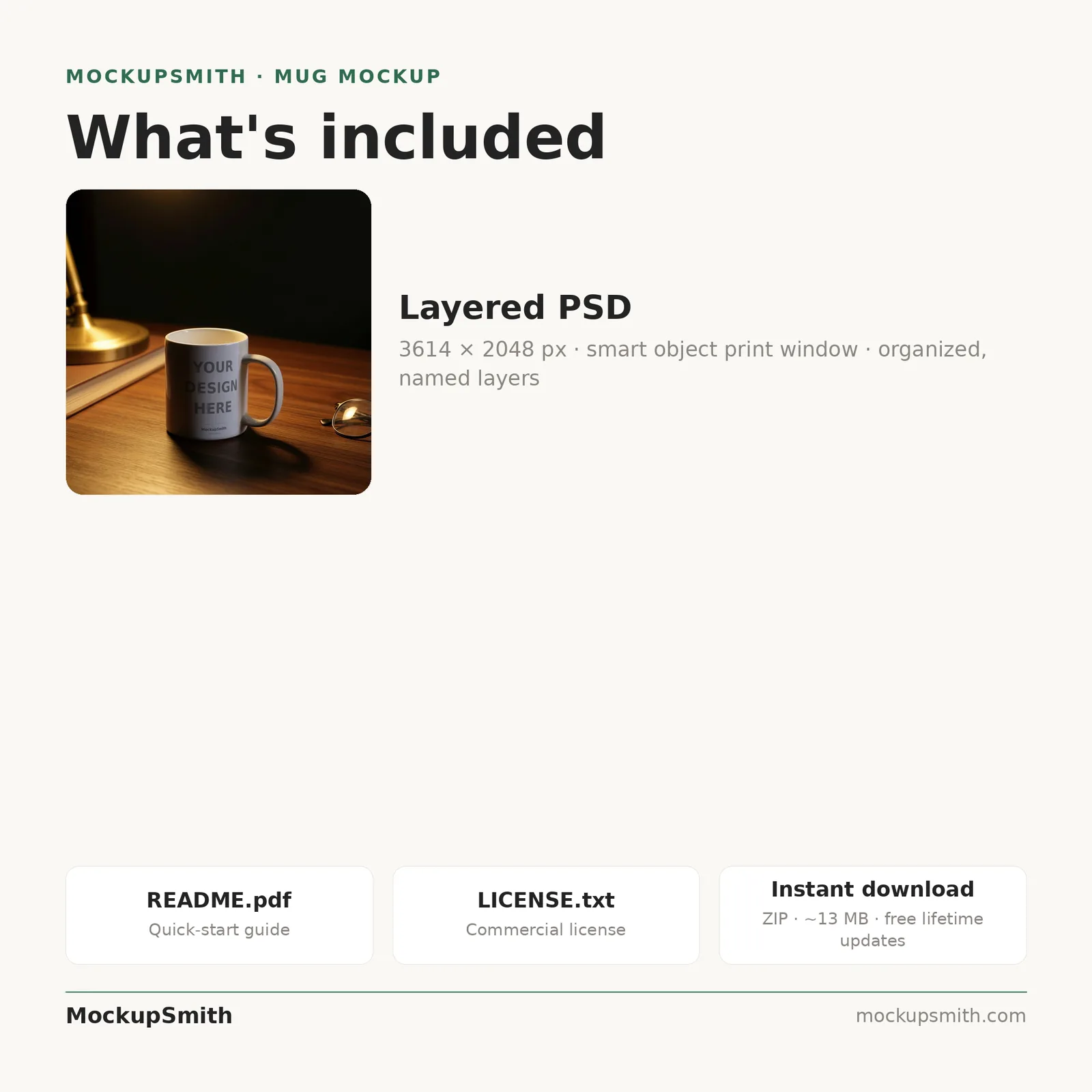 Mug Mockup Evening desk lamp | PSD Smart Object Template 11oz | Coffee Mug Mock Up Instant Download