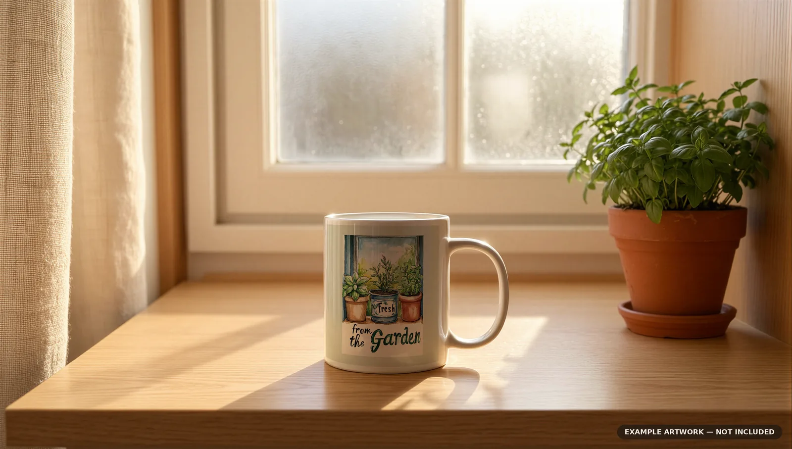 Mug Mockup Morning kitchen sill | PSD Smart Object Template 11oz | Coffee Mug Mock Up Instant Download