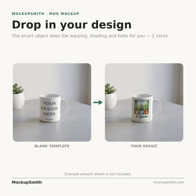 Mug Mockup Nordic concrete desk | PSD Smart Object Template 11oz | Coffee Mug Mock Up Instant Download thumbnail 3