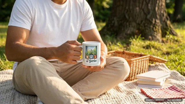 Mug Mockup Park picnic blanket | Lifestyle Held PSD Smart Object Template 11oz | Coffee Mug Mock Up Instant Download thumbnail 2