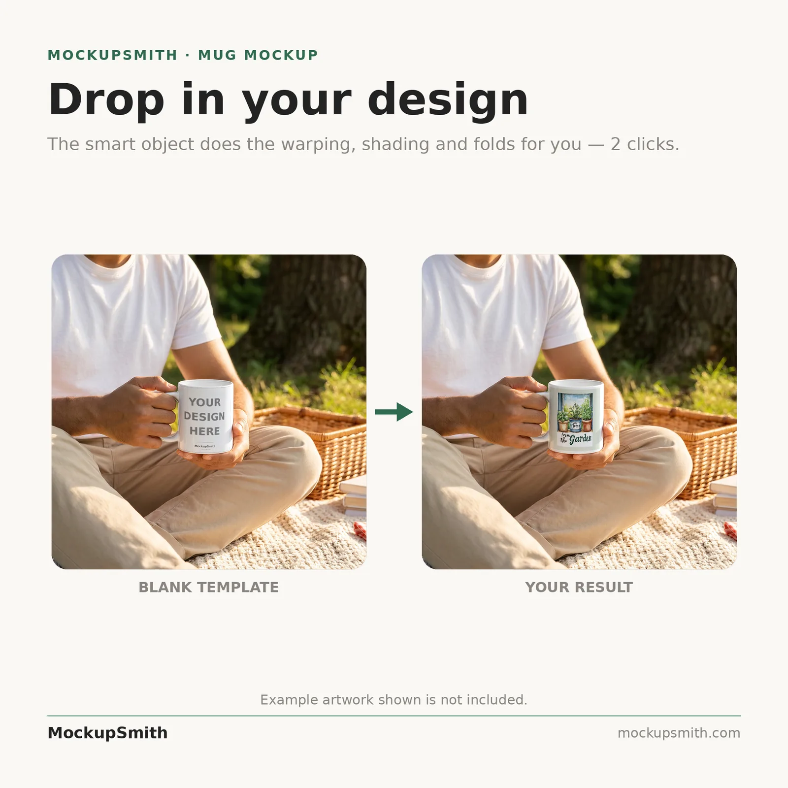 Mug Mockup Park picnic blanket | Lifestyle Held PSD Smart Object Template 11oz | Coffee Mug Mock Up Instant Download