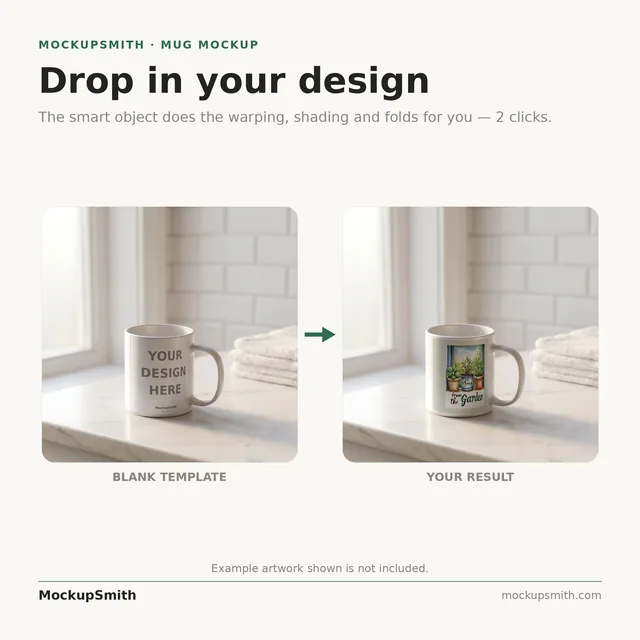 Mug Mockup Spa bathroom vanity | PSD Smart Object Template 11oz | Coffee Mug Mock Up Instant Download thumbnail 3