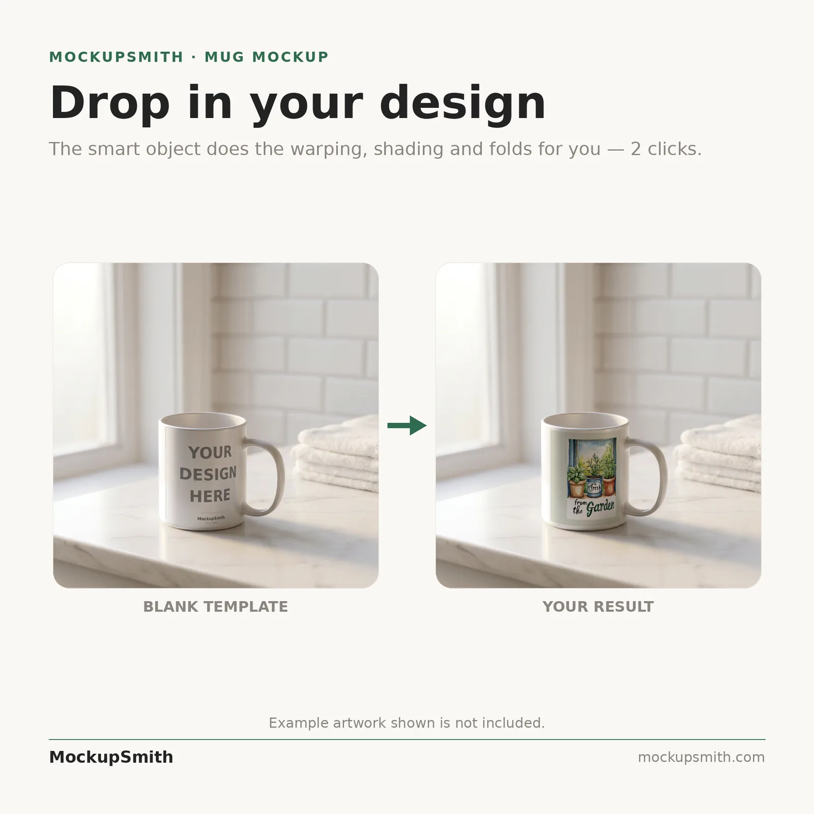 Mug Mockup Spa bathroom vanity | PSD Smart Object Template 11oz | Coffee Mug Mock Up Instant Download