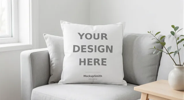 Throw Pillow Mockup Bundle | 20 Lifestyle PSD Smart Object Templates + Canva PNG | Square Pillow Mock Up for POD Sellers Instant Download thumbnail 6