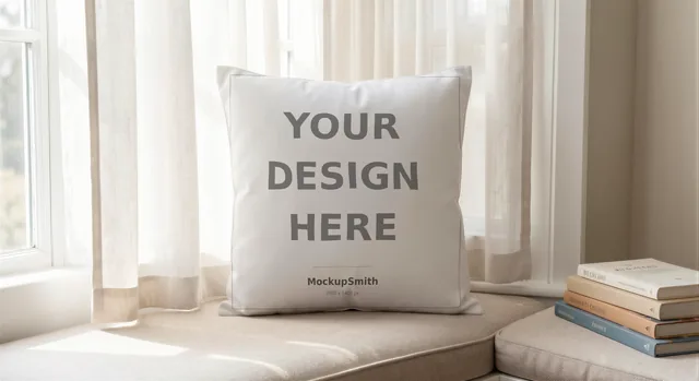 Throw Pillow Mockup Bundle | 20 Lifestyle PSD Smart Object Templates + Canva PNG | Square Pillow Mock Up for POD Sellers Instant Download thumbnail 10