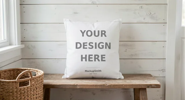 Throw Pillow Mockup Bundle | 20 Lifestyle PSD Smart Object Templates + Canva PNG | Square Pillow Mock Up for POD Sellers Instant Download thumbnail 16