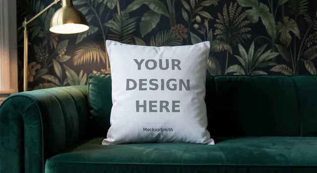 Throw Pillow Mockup Bundle | 20 Lifestyle PSD Smart Object Templates + Canva PNG | Square Pillow Mock Up for POD Sellers Instant Download thumbnail 20