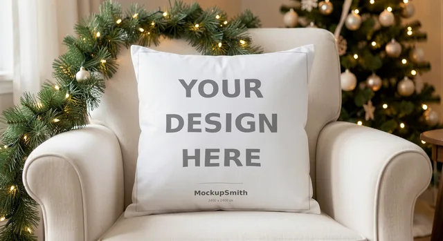 Throw Pillow Mockup Bundle | 20 Lifestyle PSD Smart Object Templates + Canva PNG | Square Pillow Mock Up for POD Sellers Instant Download thumbnail 34