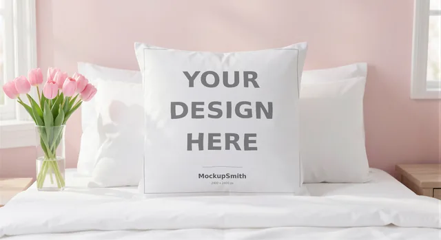 Throw Pillow Mockup Bundle | 20 Lifestyle PSD Smart Object Templates + Canva PNG | Square Pillow Mock Up for POD Sellers Instant Download thumbnail 36
