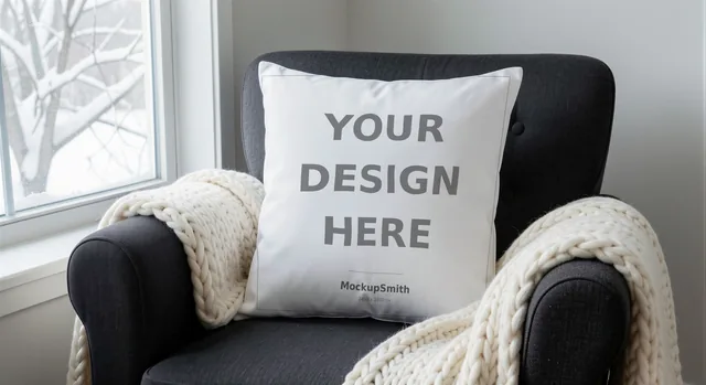 Throw Pillow Mockup Bundle | 20 Lifestyle PSD Smart Object Templates + Canva PNG | Square Pillow Mock Up for POD Sellers Instant Download thumbnail 38
