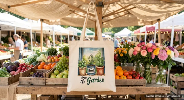 Mockup Sampler | 3 PSD Smart Object Templates + Canva PNG | Throw Pillow, Tote Bag + Garden Flag Mock Up Try Pack | Instant Download thumbnail 4