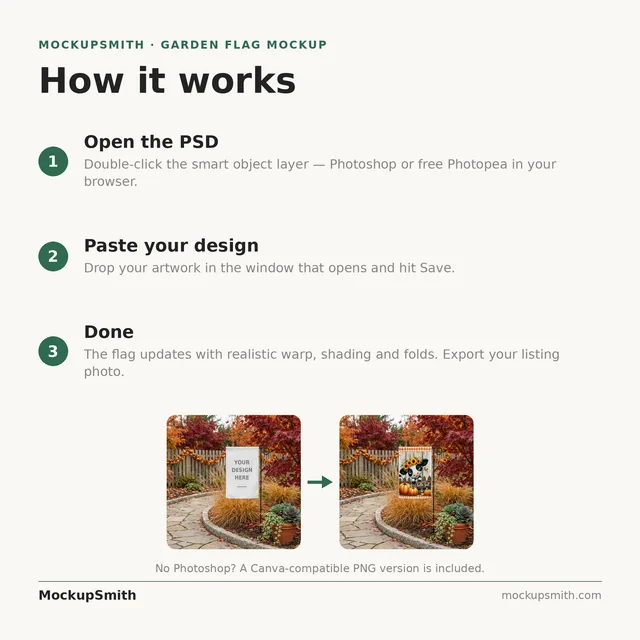 Christmas Garden Flag Mockup | Holiday Porch PSD Smart Object Template | Winter Yard Flag Mock Up Instant Digital Download thumbnail 6