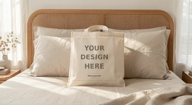 Tote Bag Mockup Bundle | 20 Lifestyle PSD Smart Object Templates + Canva PNG | Canvas Tote Mock Up for POD Sellers Instant Download thumbnail 36