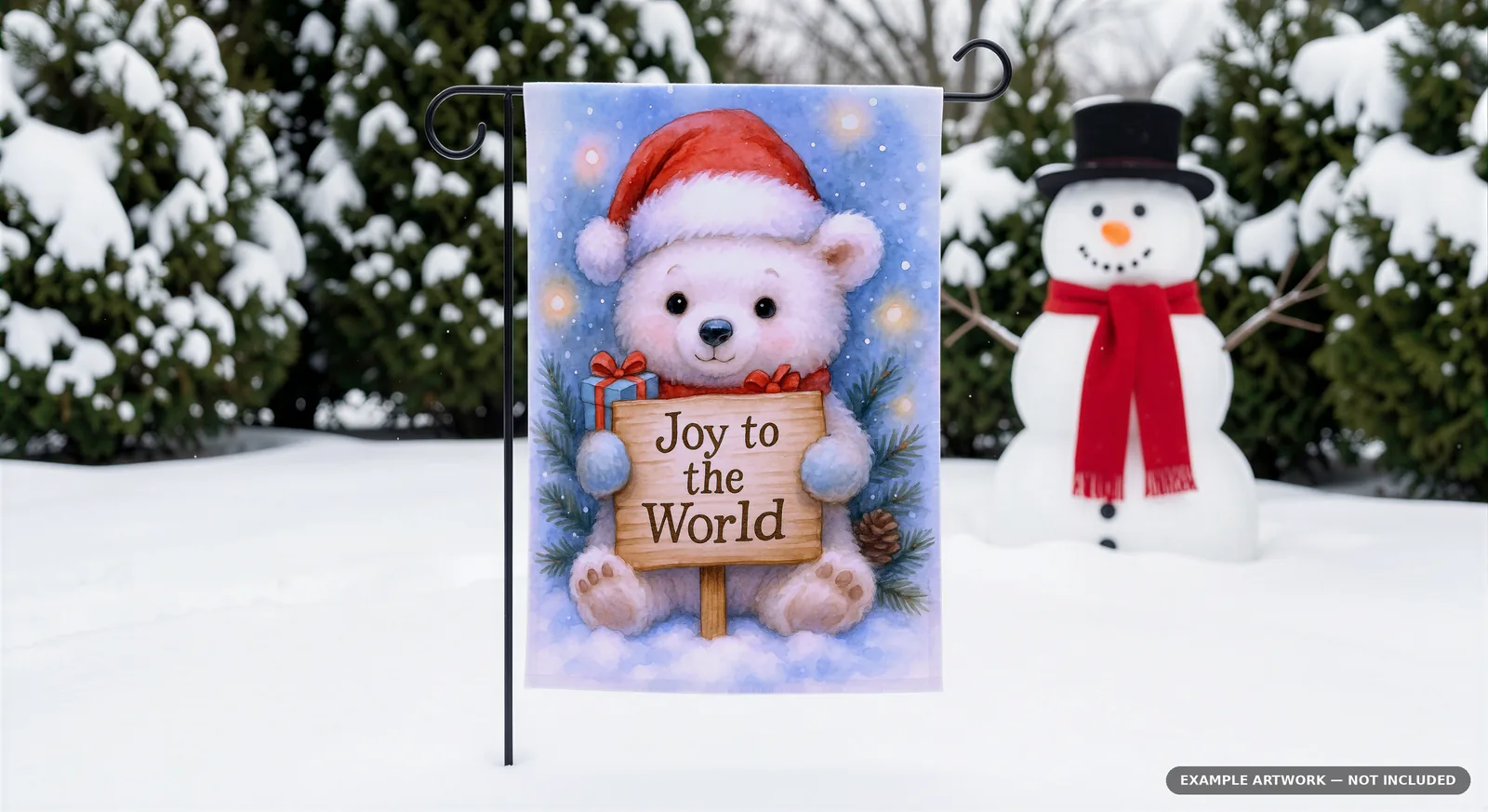 Christmas Garden Flag Mockup Bundle | 100 PSD Smart Object Templates 12.5x18 + Canva PNG | Holiday Winter Yard Flag Mock Ups for POD