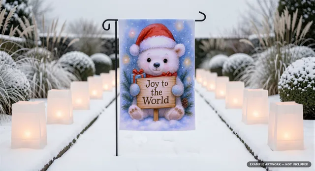 Christmas Garden Flag Mockup Bundle | 100 PSD Smart Object Templates 12.5x18 + Canva PNG | Holiday Winter Yard Flag Mock Ups for POD thumbnail 13